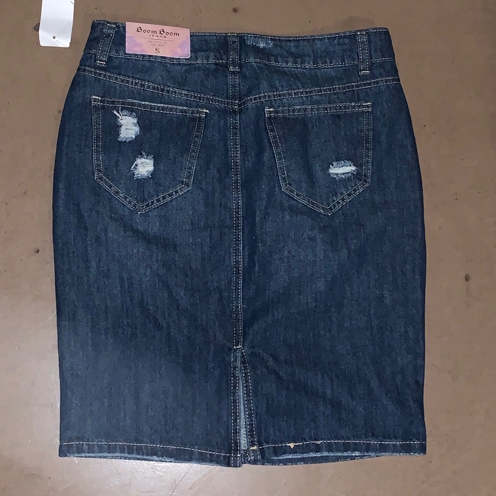 Destroyed Denim Skirt